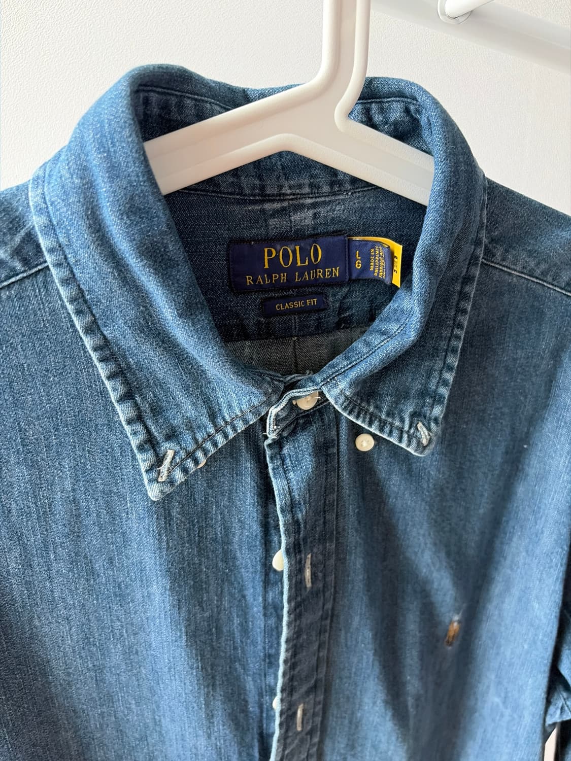 폴로 데님셔츠 클래식핏 라지 상품이미지2