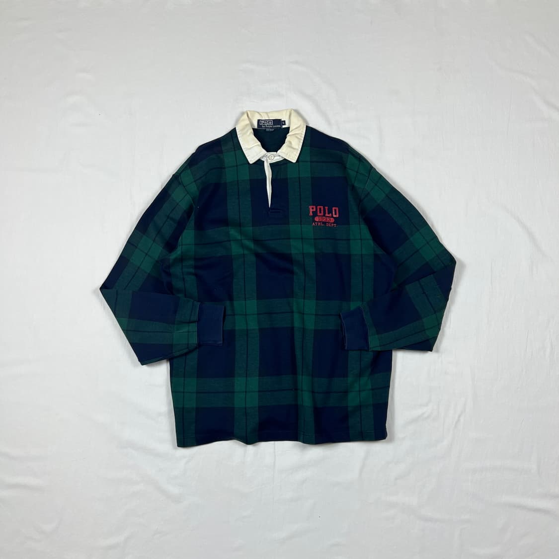 90‘s 폴로랄프로렌 1993 스펠아웃 타탄체크 피케셔츠 상품이미지1