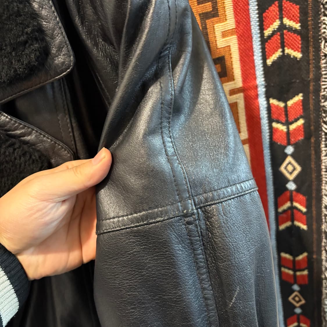 NFL버튼 양가죽 빈티지 자켓 상품이미지6