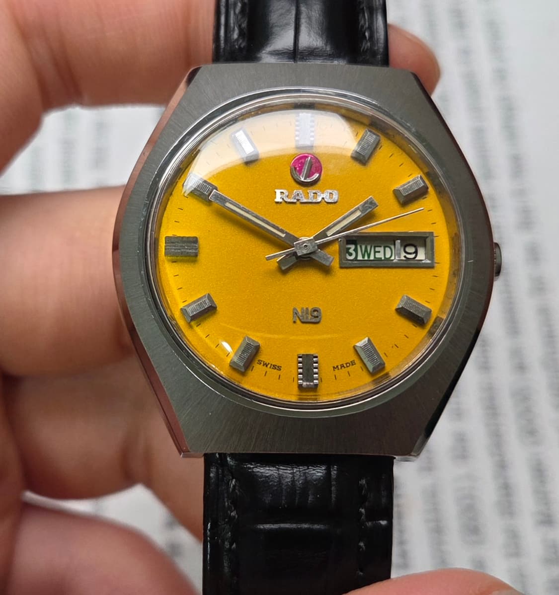 빈티지 라도 NI9 데이데이트 쿠션형 진노랭이 와이드보이 오토매틱  상품이미지2