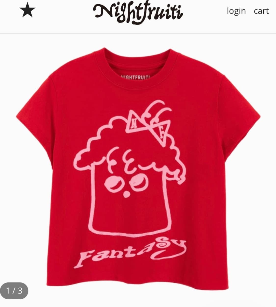 나이트프루티 curly mushroom t-shirt red 반팔 상품이미지1