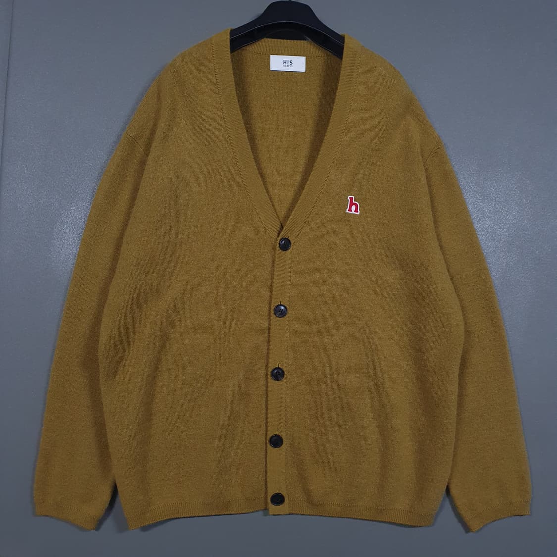 실측 XL) 헤지스 신형 21FW HIS 울 캐시미어 Y넥 니트 가디건 상품이미지1