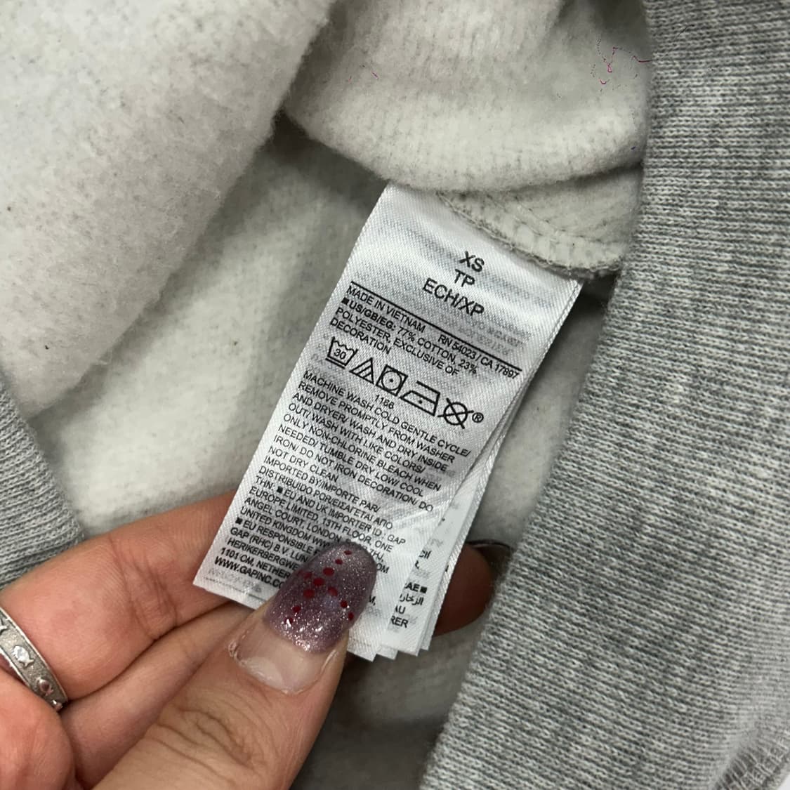 Gap 갭 그레이 기모 후드집업 상품이미지6