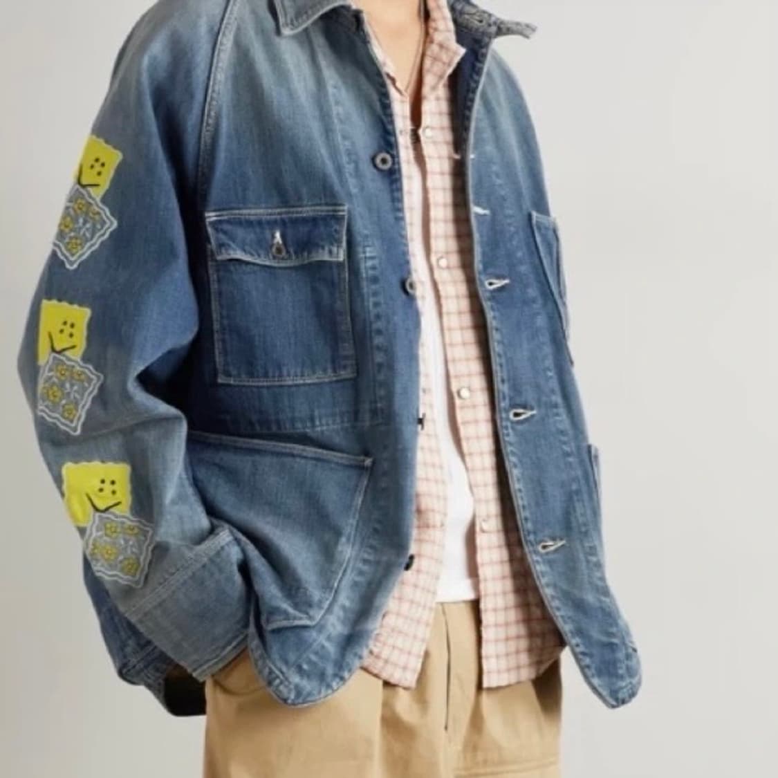 캐피탈 KAPITAL CACTUS 커버롤 스마일 패치 데님 자켓 상품이미지1
