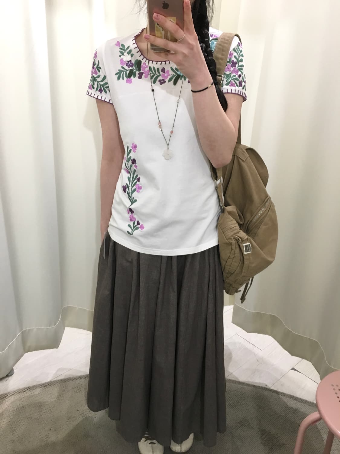 Soft Hana Embroidery T-shirt 상품이미지4