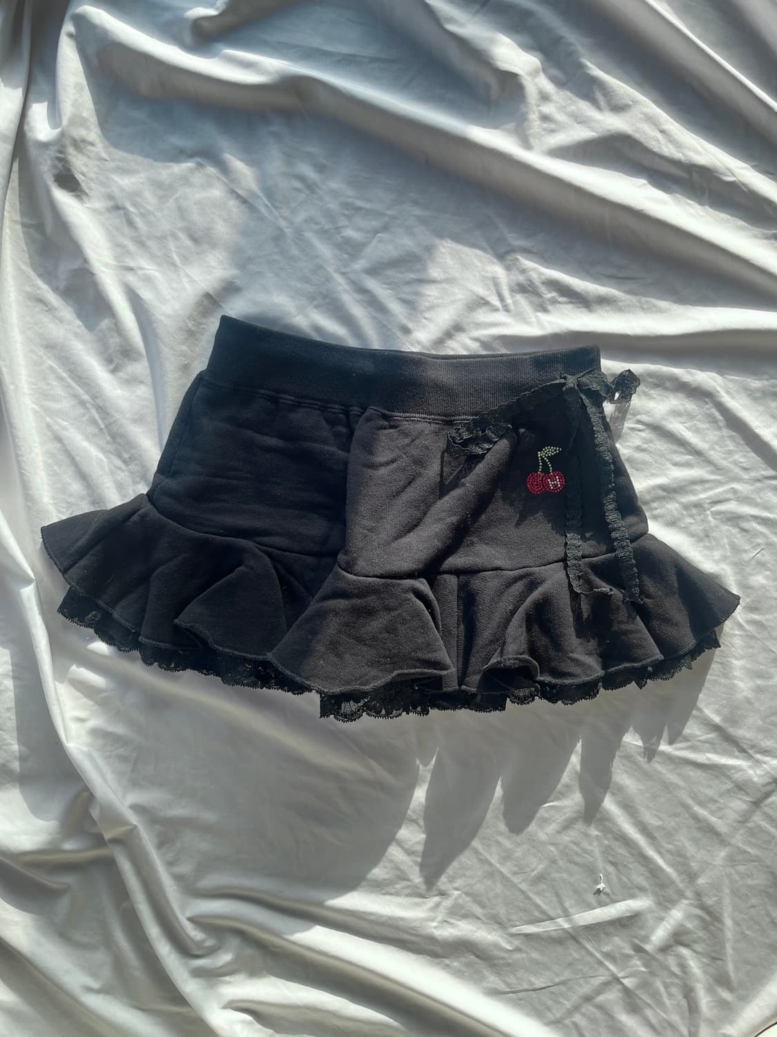 히스테릭 글래머 아카이브 체리 라인스톤 레이스 리본 프릴 러플 스커트 상품이미지8