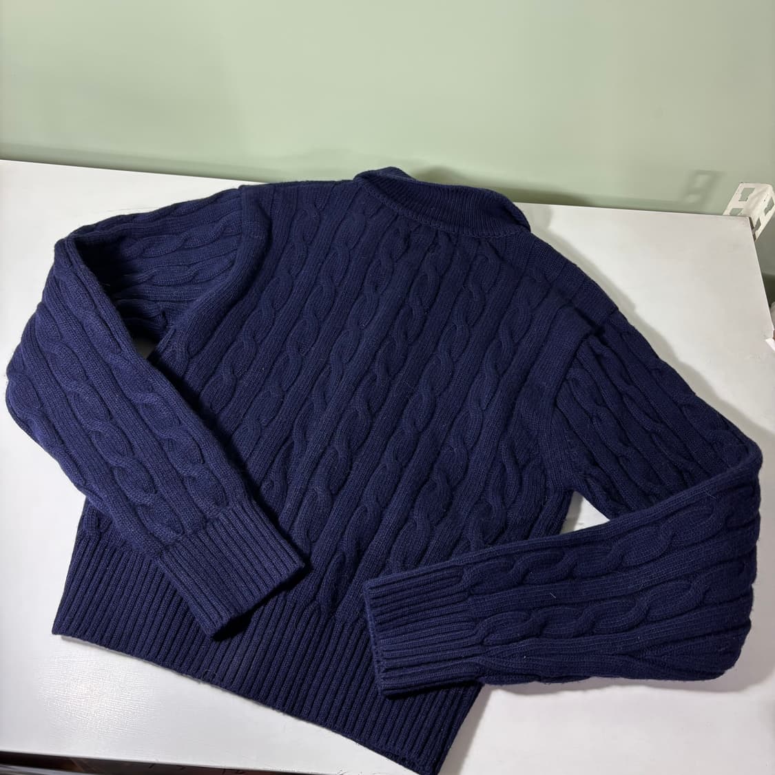 우먼M 오드 디파트먼트 ODD 다크네이비 꽈배기 카라넥 가디건 상품이미지2