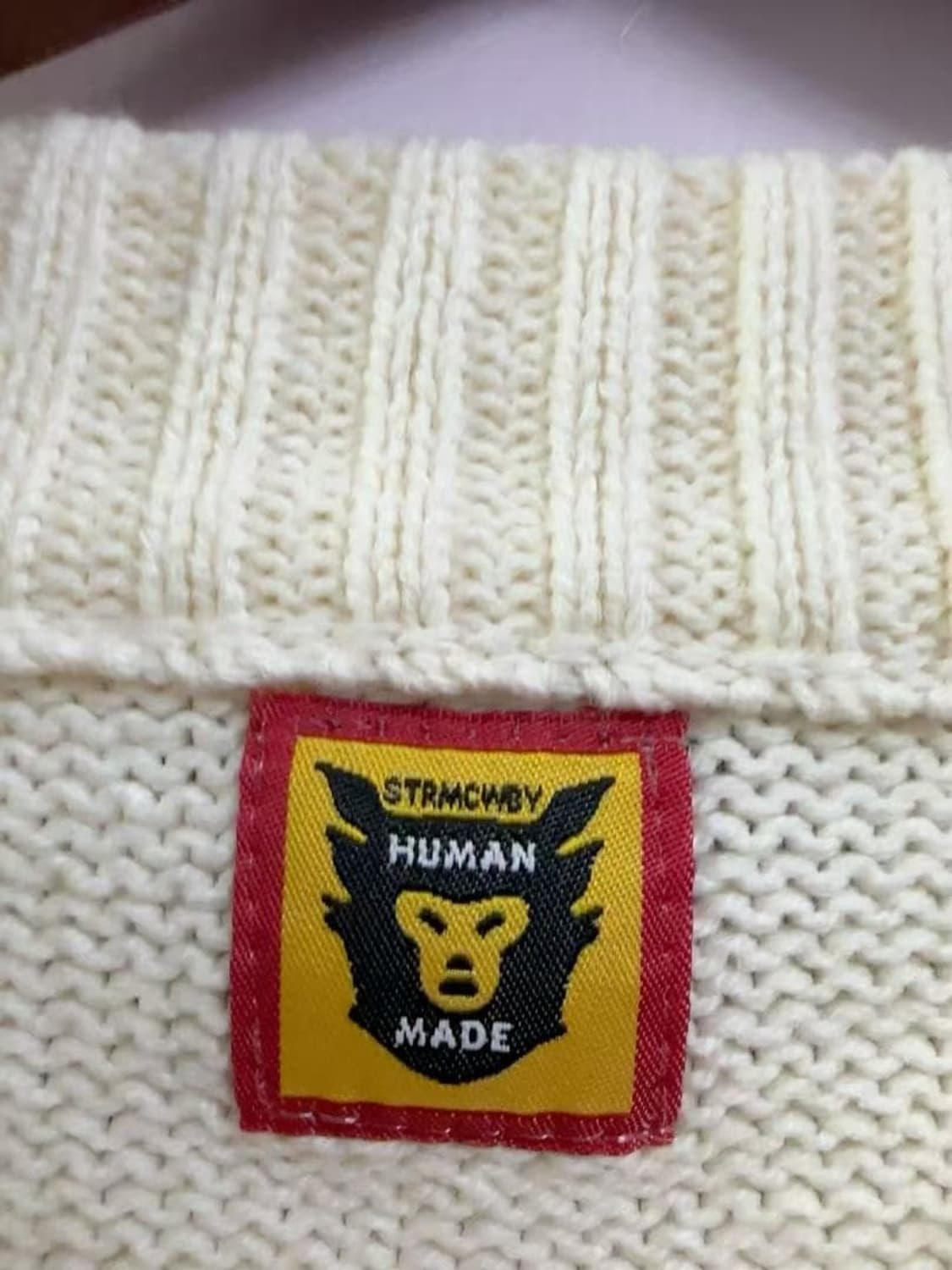 휴먼 메이드 닥스 니트 스웨터 화이트 상품이미지5