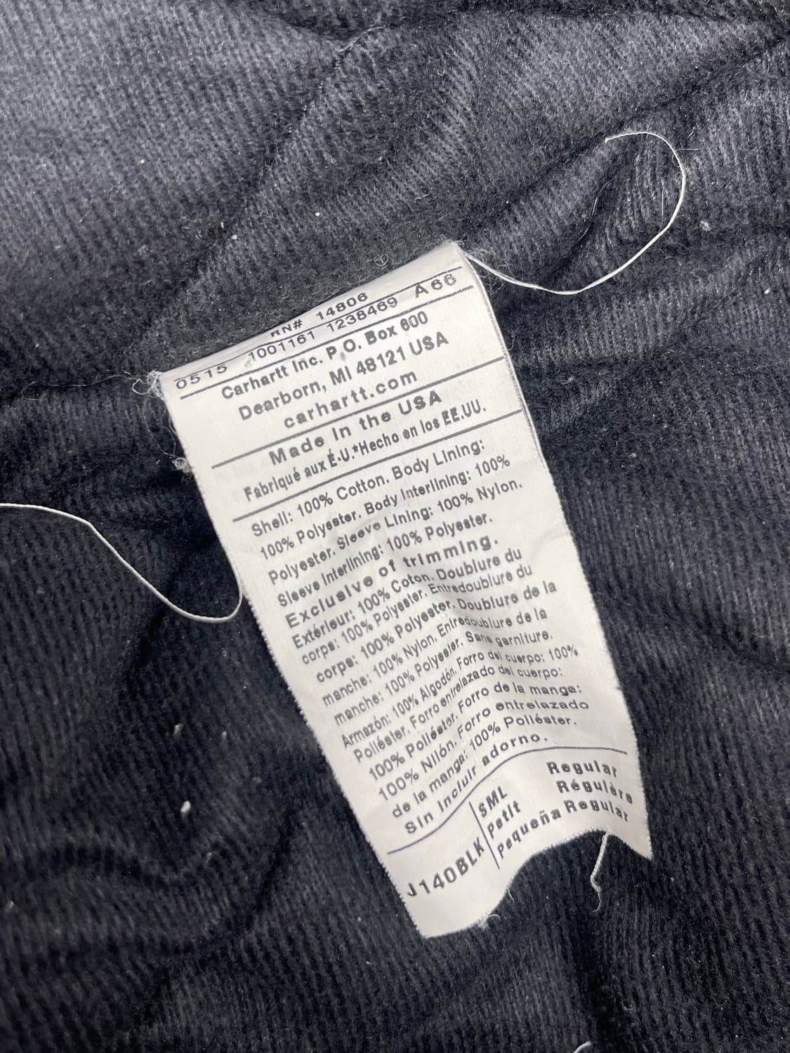 칼하트 J140 덕 액티브 후드 자켓 블랙 S 상품이미지6