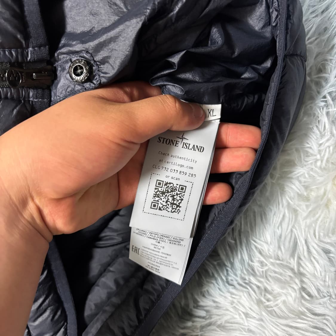 [XL Size/정품감정서] 스톤아일랜드 룸우븐 경량패딩 상품이미지5