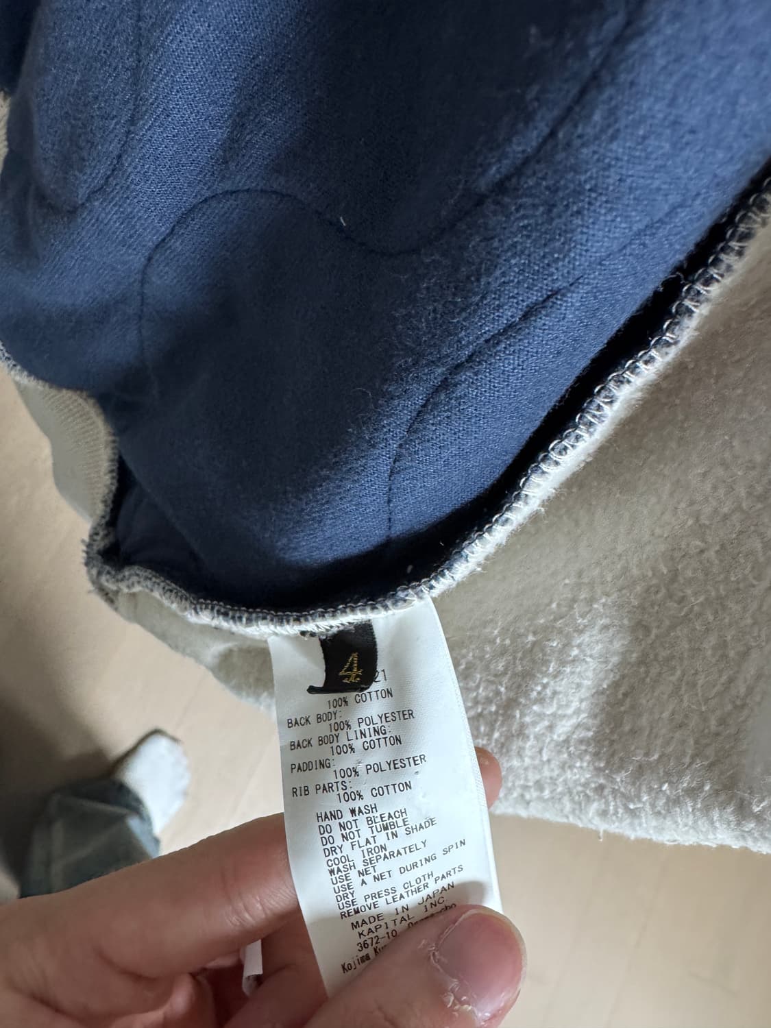 캐피탈 플리스 반다나 비부악 후드 블루종 블랙 상품이미지5