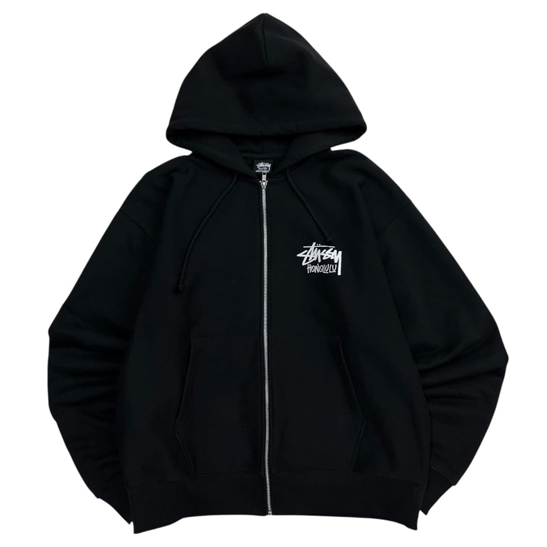 스투시 백로고 블랙 후드집업 XL 상품이미지3