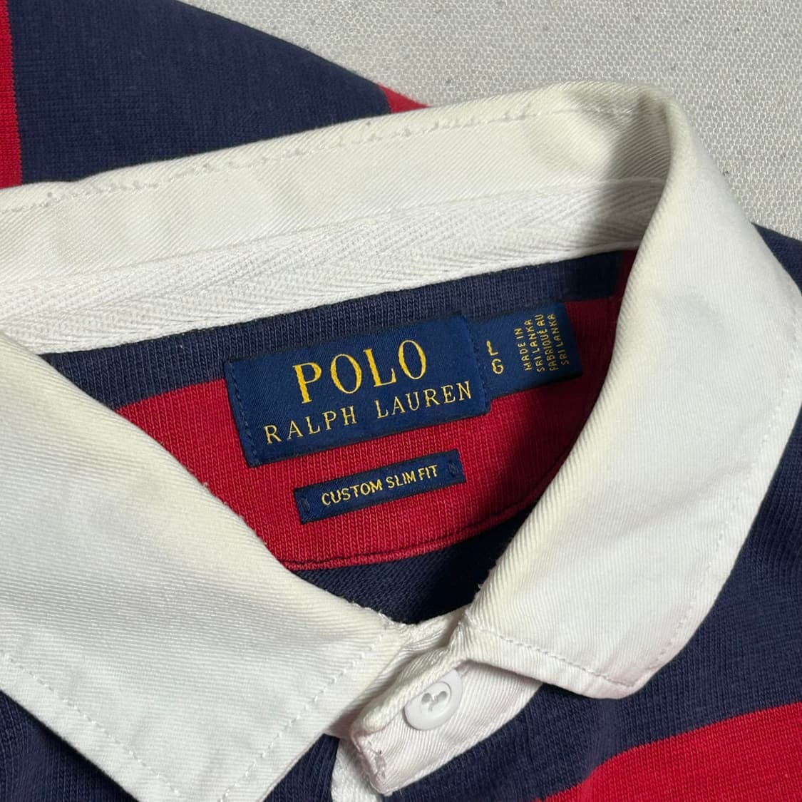 L 폴로랄프로렌 커스텀 슬림핏 카라 단가라 럭비티   상품이미지4