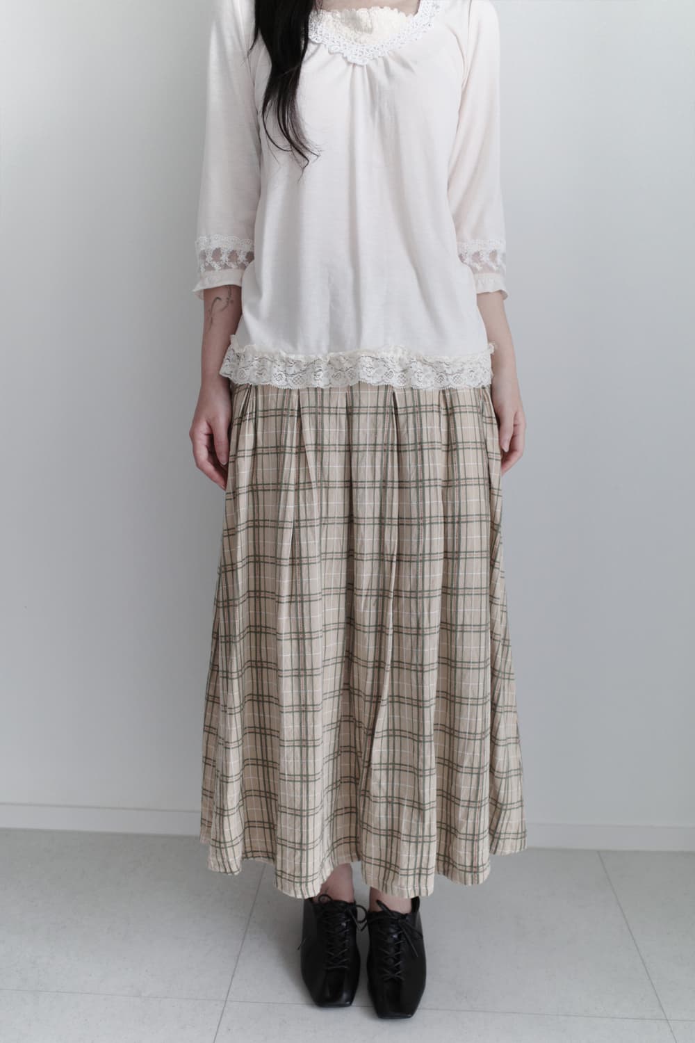 check pleats skirt 상품이미지5