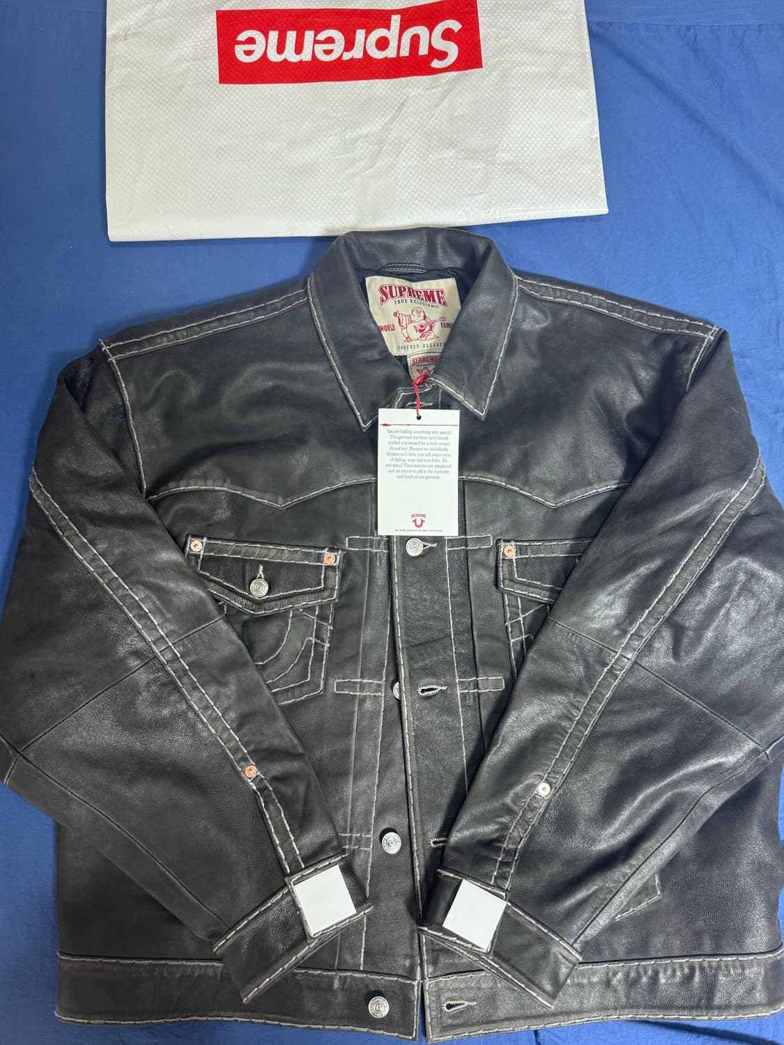 슈프림 X 트루릴리전 레더 트러커 자켓 상품이미지3