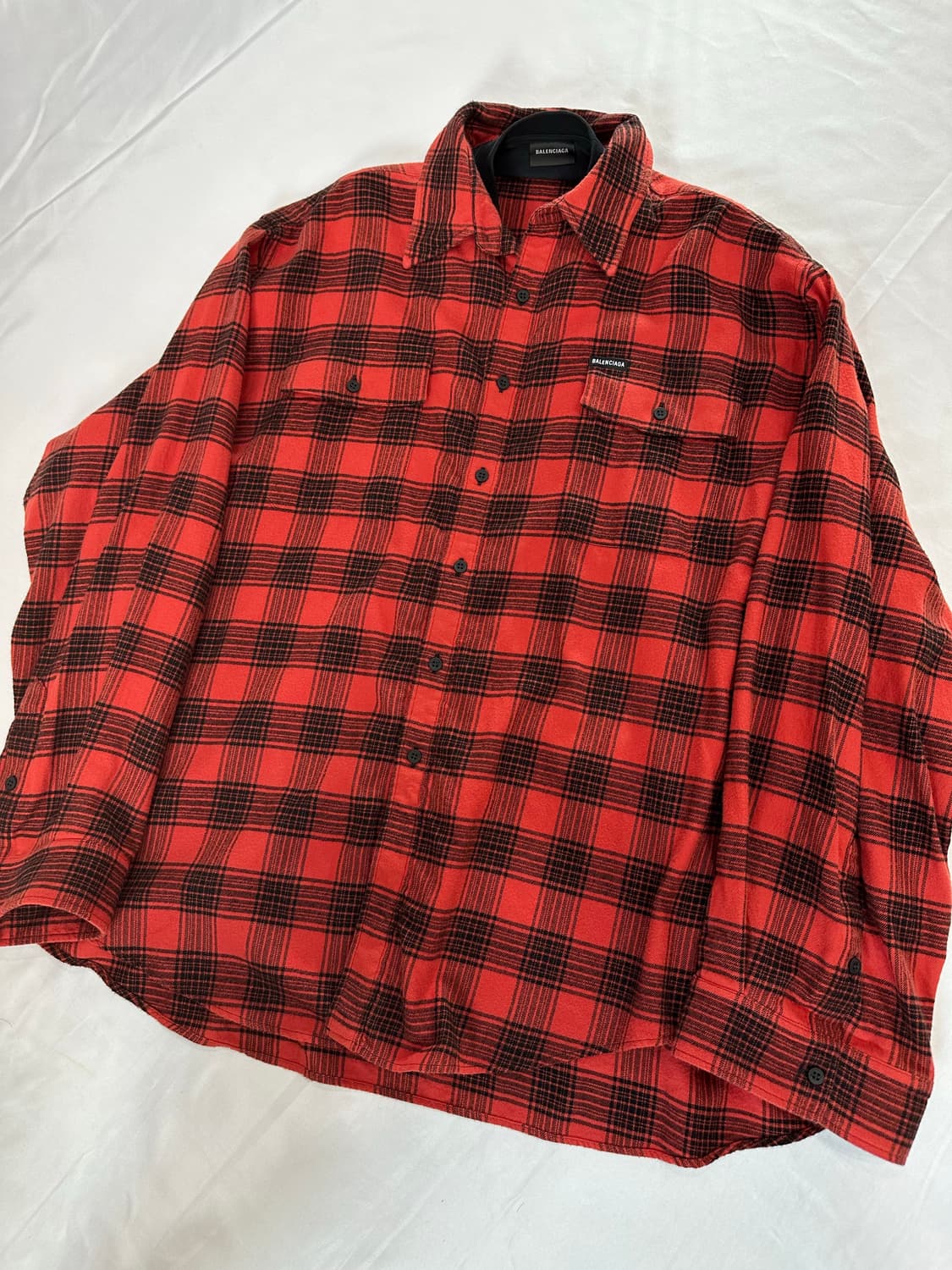 발렌시아가 트롱프뢰유 오버사이즈 체크 셔츠 1사이즈 상품이미지4