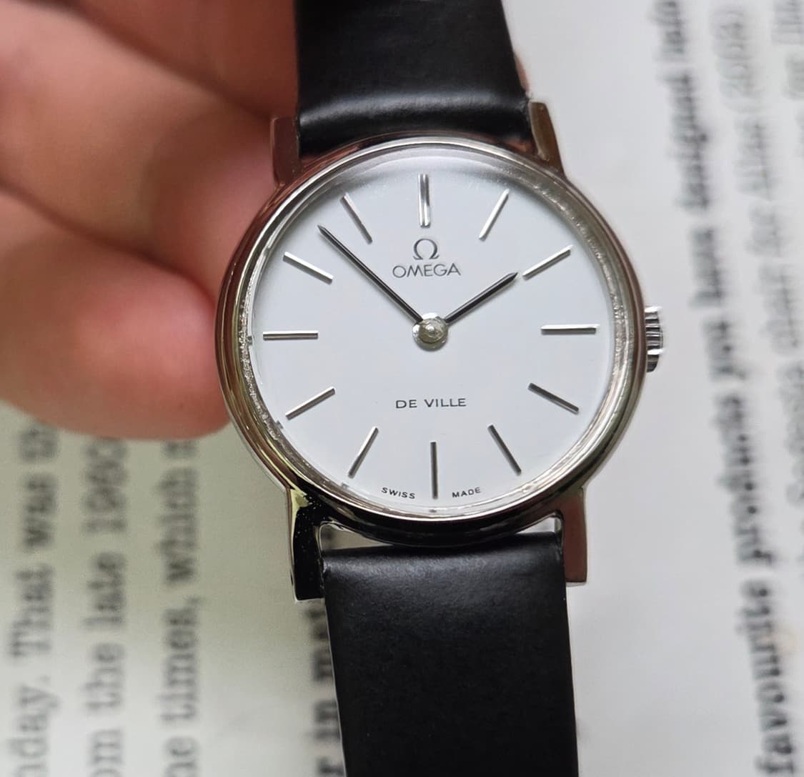 빈티지 오메가 드빌 화이트 수동 메커니컬 여성용  상품이미지1