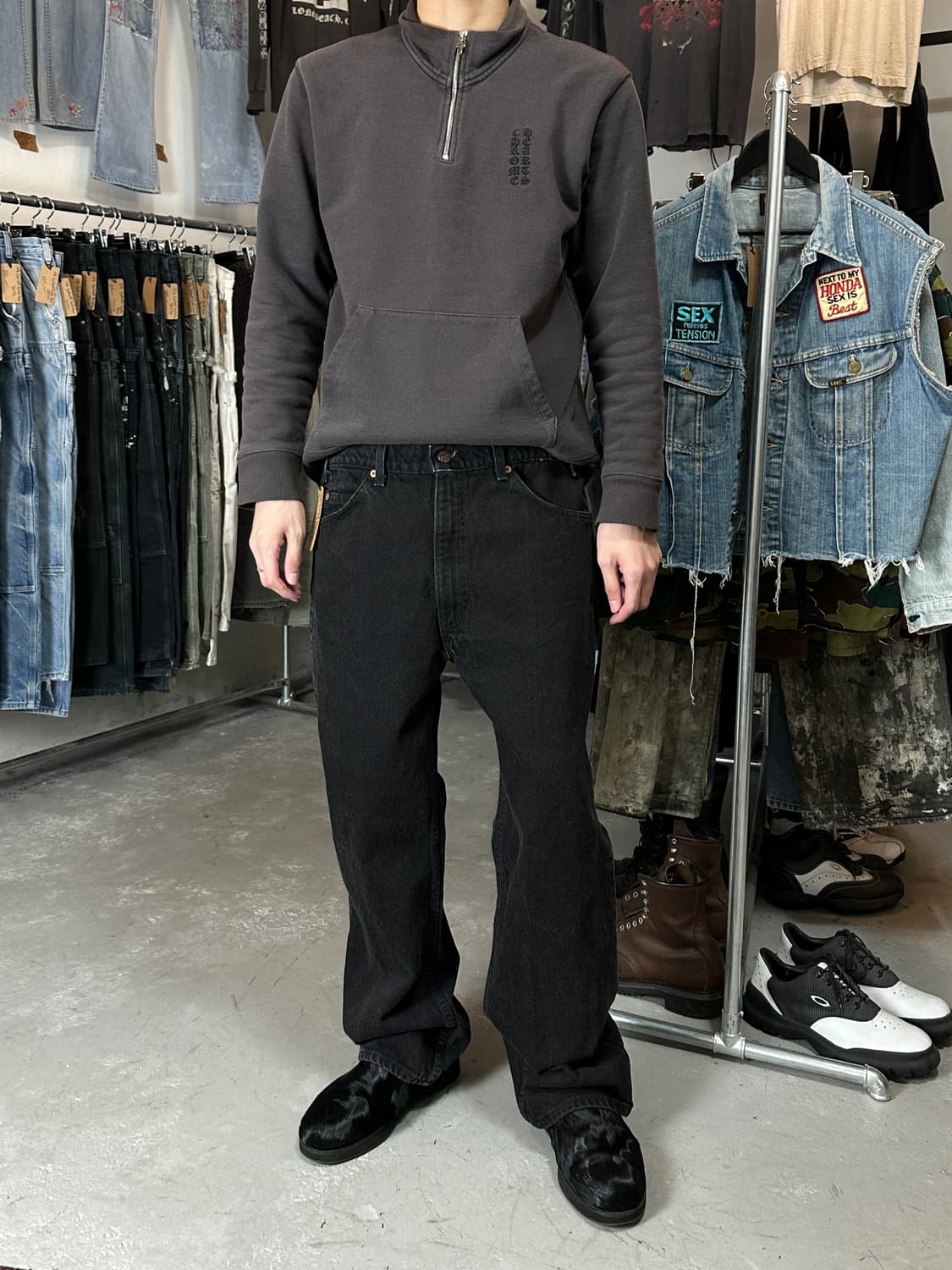 90's USA Made 빈티지 리바이스 517 블랙 오렌지탭 517 상품이미지10