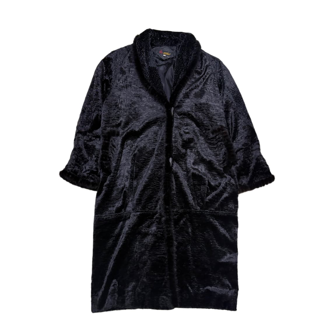 빈티지 글리터 블랙 롱코트 상품이미지2