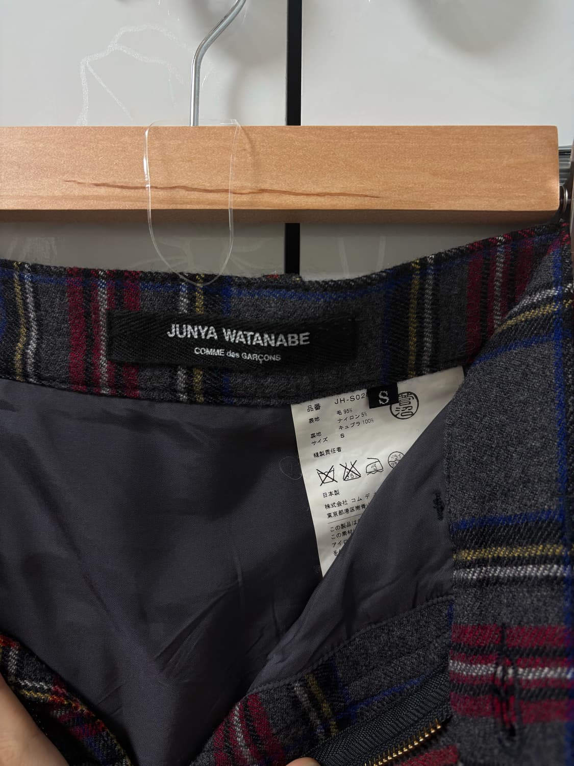 준야와타나베 꼼데 체크 울 스커트 상품이미지6