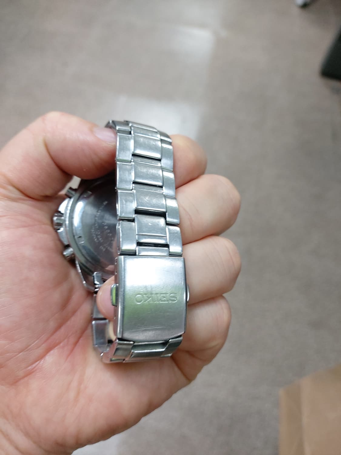 세이코 크로노그래프 메탈 시계 상품이미지3