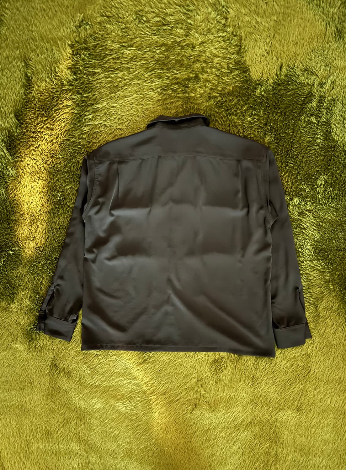 [S] BEAMS JAPAN 빔즈 오픈카라 폴리 셔츠 블랙 상품이미지7