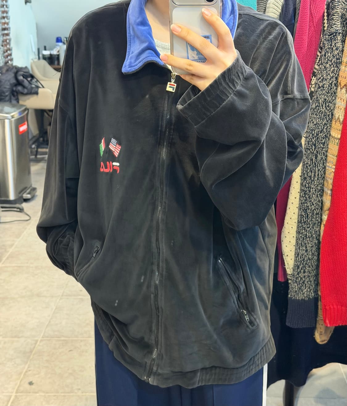 [NO.9] 휠라 블랙 벨벳져지 상품이미지3