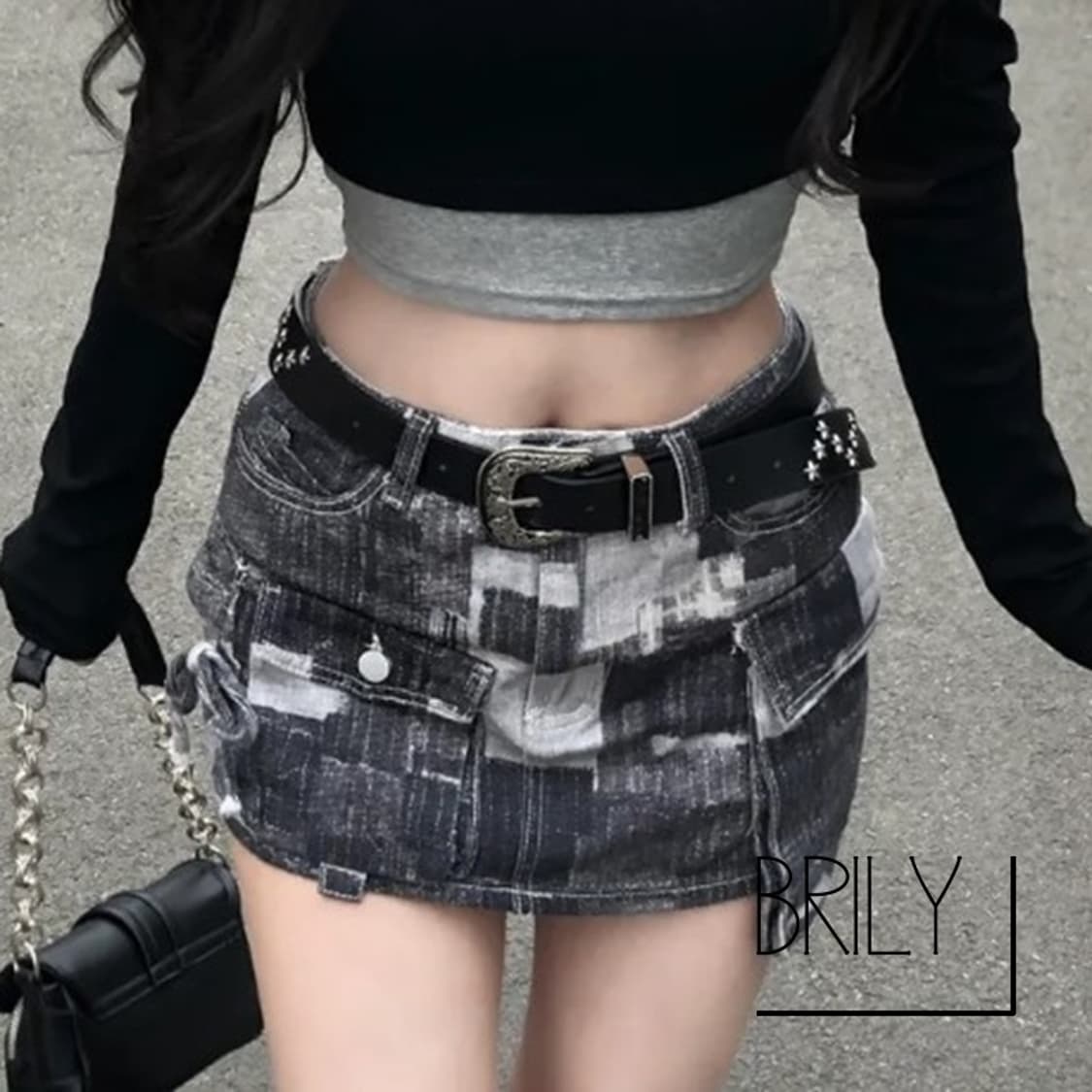 [Unisex] BAD 별 스터드 클래식 웨스턴 y2k 벨트 블랙 상품이미지3