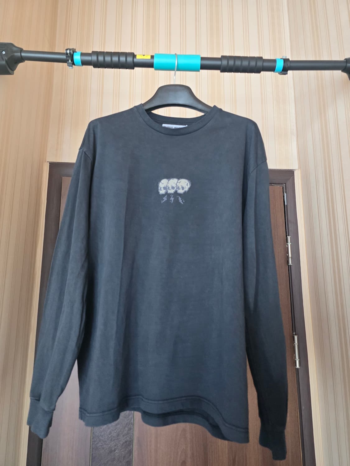 브랜디드 트리플 스컬 롱슬리브 Faded 블랙 상품이미지1