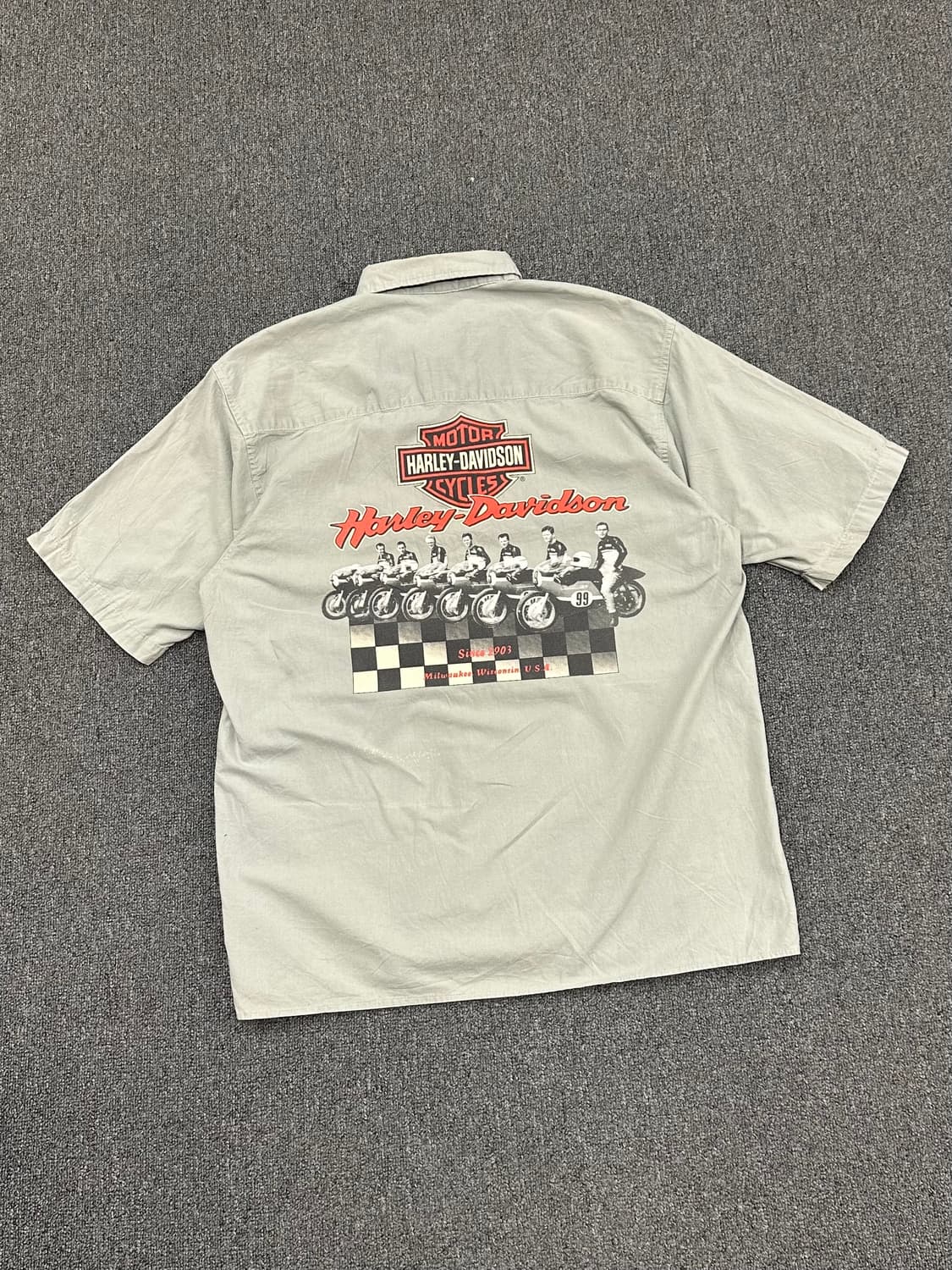 L)할리데이비슨 빈티지 프린팅 반팔셔츠 상품이미지6