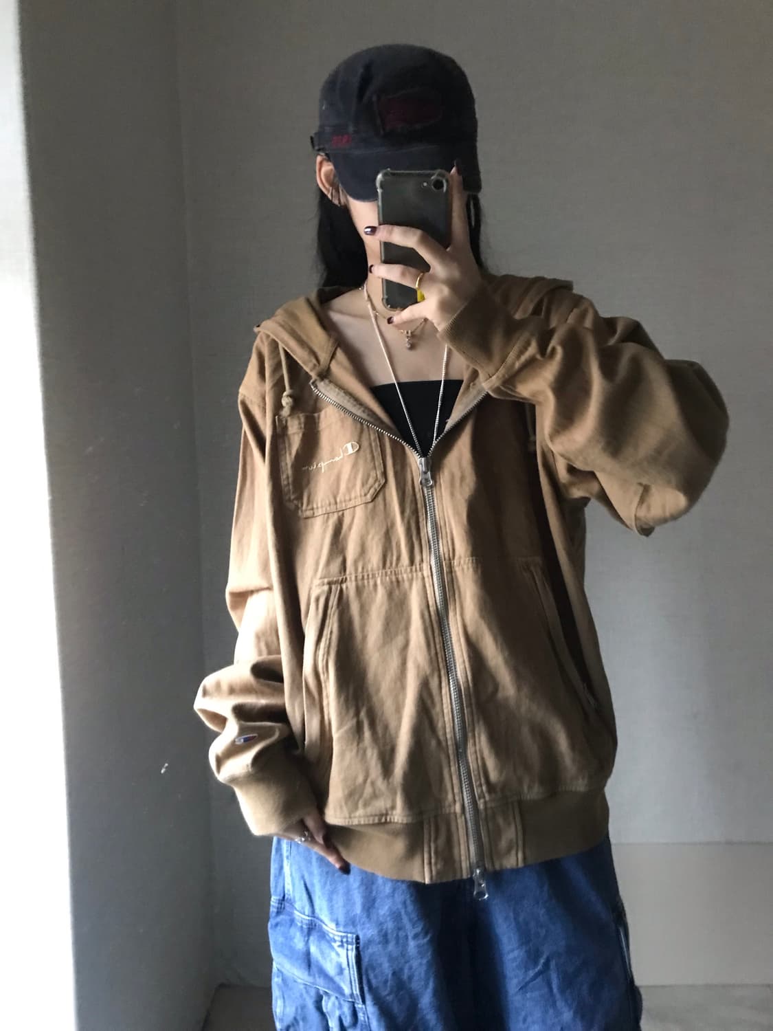 챔피언 베이지브라운 워크 후드집업 상품이미지2