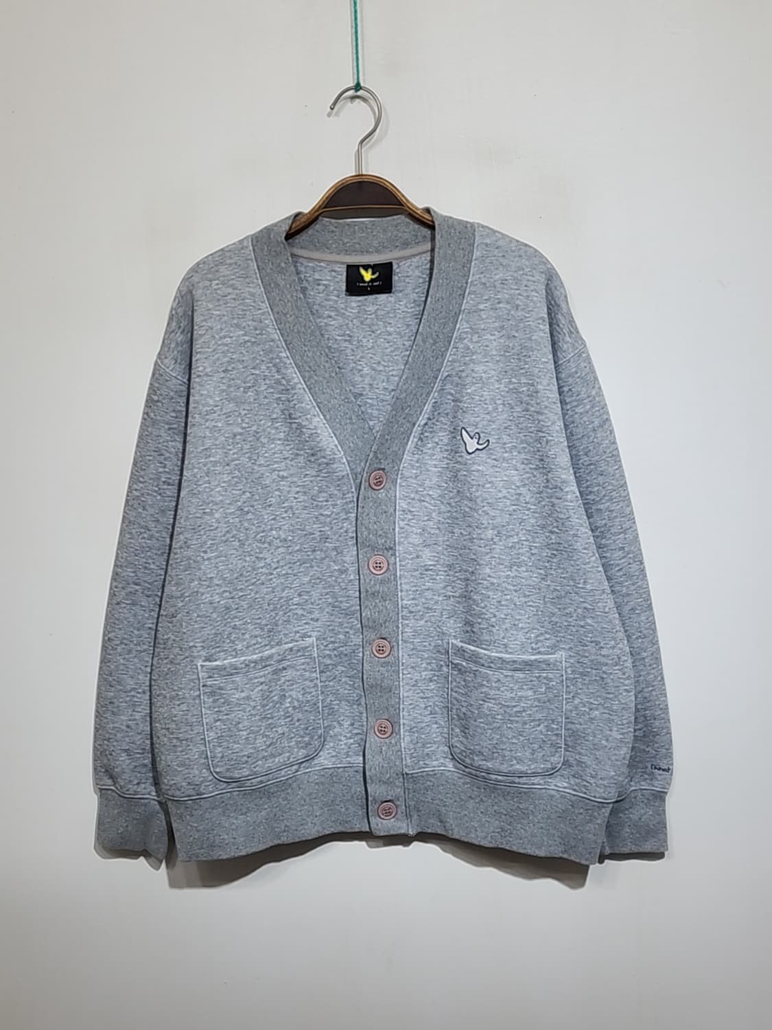 (L) 와릿이즌 가디건 그레이 브이넥 오버핏 캐주얼  상품이미지1