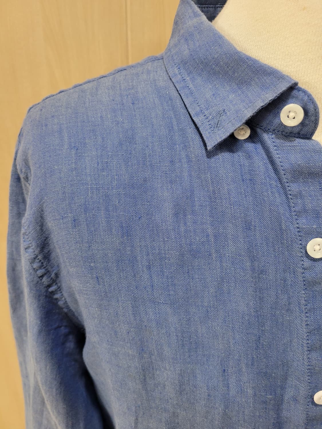 유니온베이 Unionbay 남자 린넨 셔츠 105 블루 상품이미지3