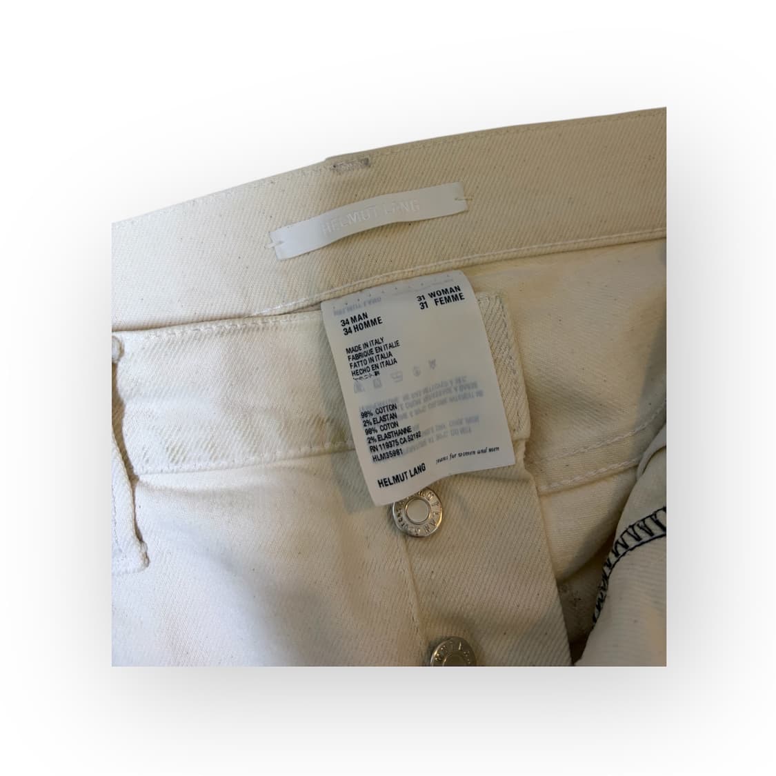 Helmut Lang White Denim (Made in Italy) 상품이미지5