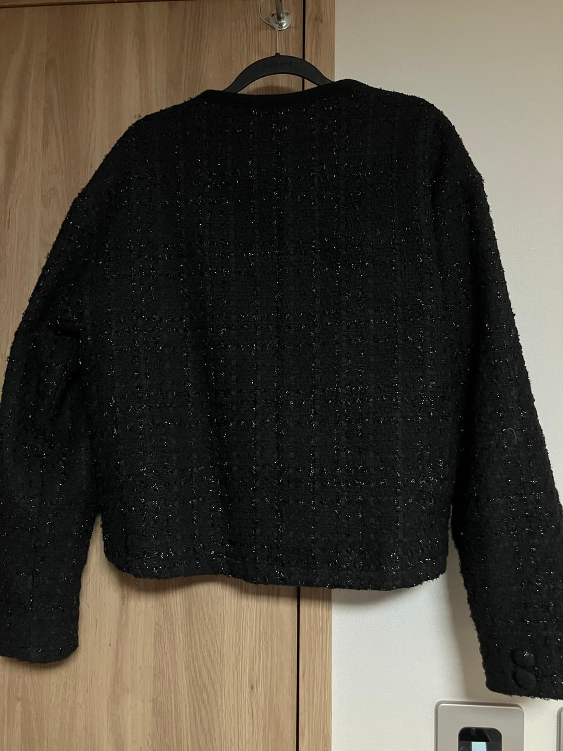 테이크이지 트위드 V넥 크롭자켓(블랙펄) 트위드자켓 상품이미지3