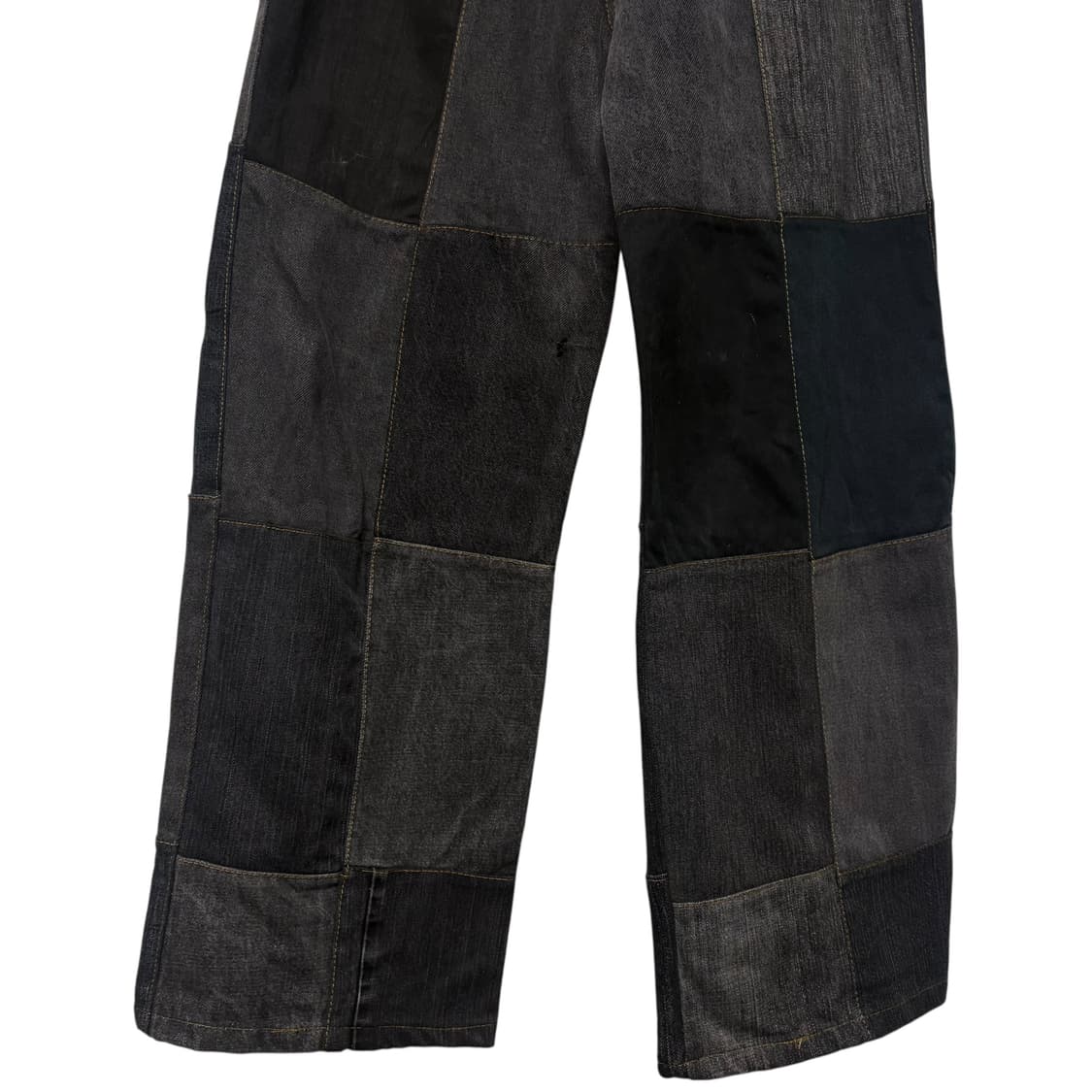 3831 흑청 데님 패치워크 와이드팬츠 상품이미지3