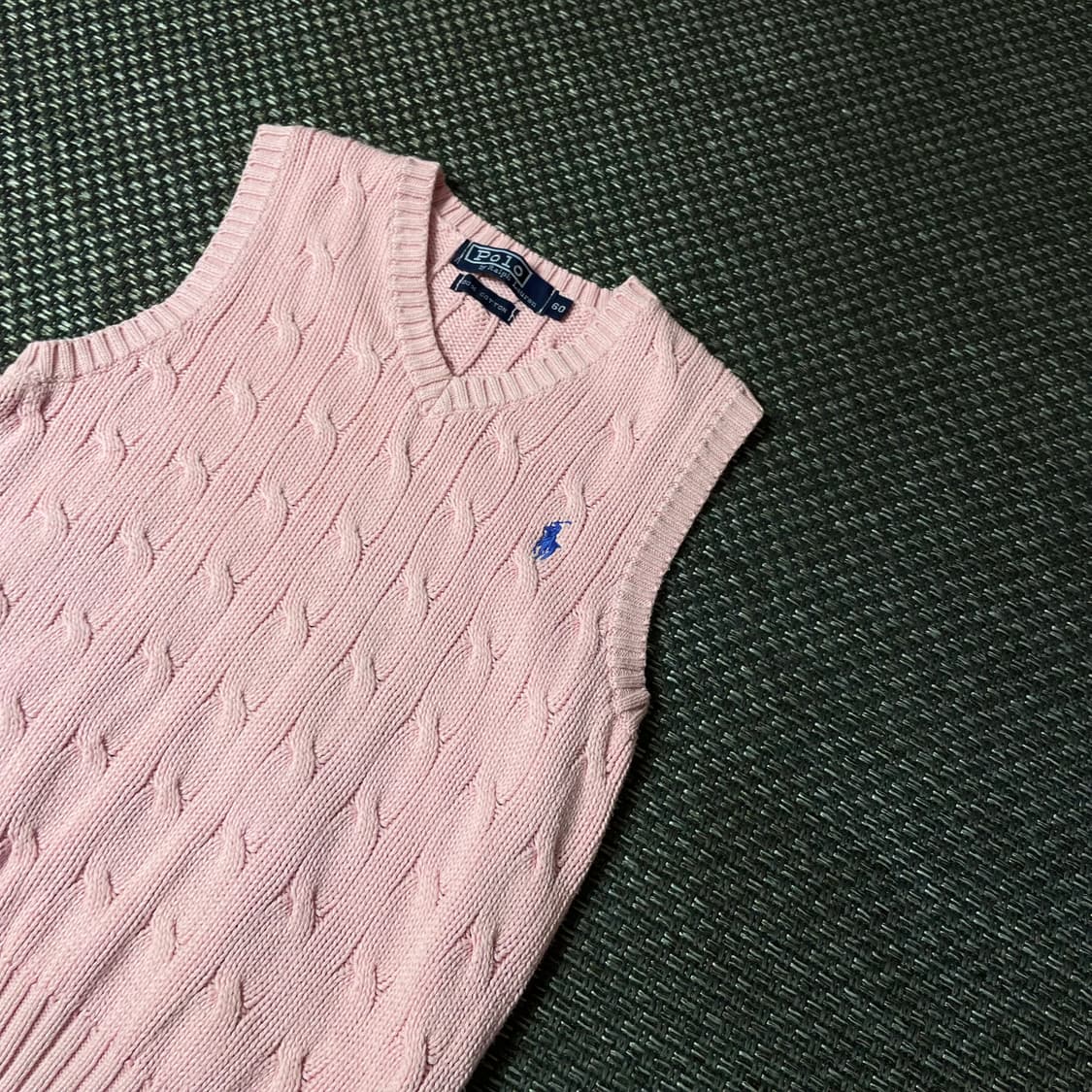 폴로랄프로렌 키즈 블루포니 연핑크 케이블 니트 베스트 60 상품이미지5