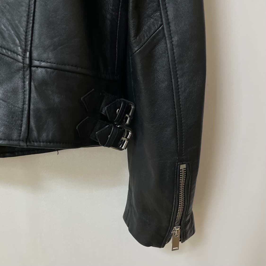 [ S ] 자라 여성 더블 라이더 가죽자켓  상품이미지7