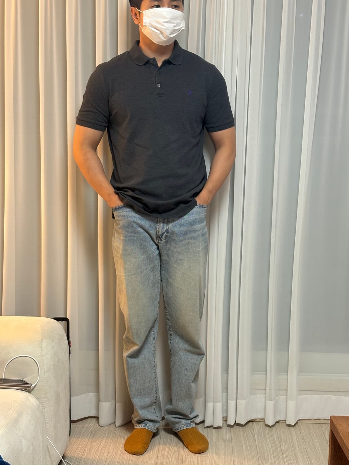 폴로 카라티 pk 챠콜 스트레치매쉬 (클래식S =100머슬핏) 상품이미지1