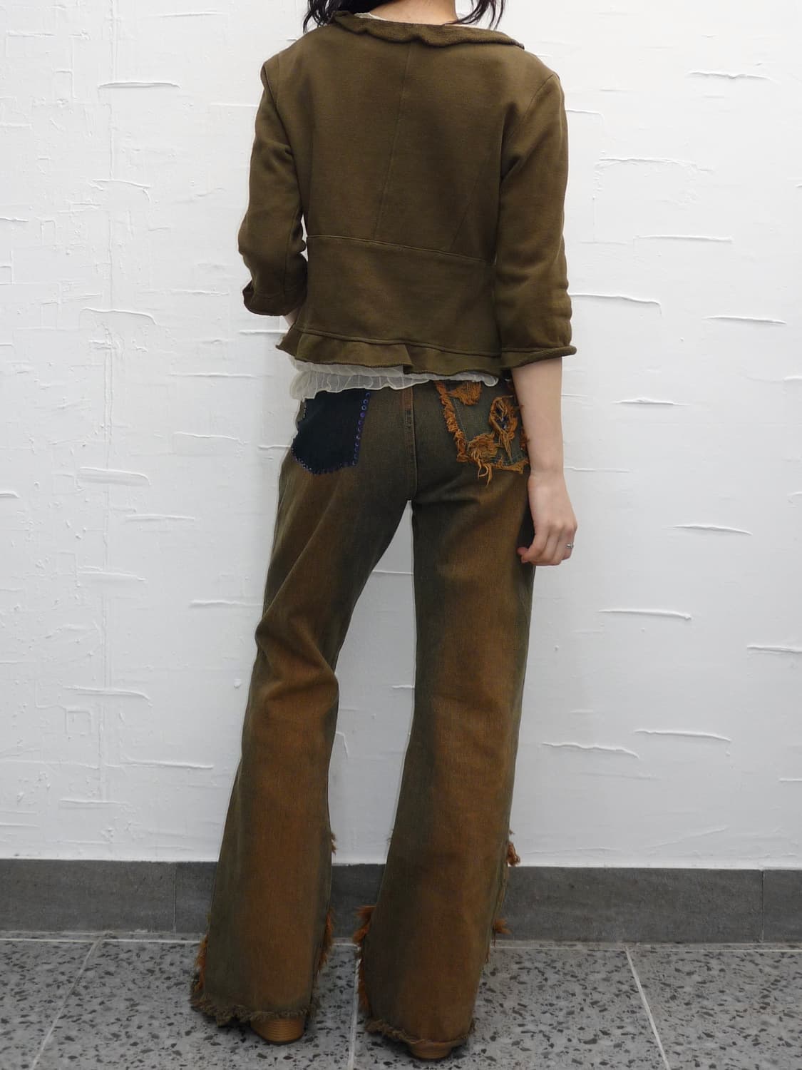 Khaki ribbon cardigan 상품이미지4