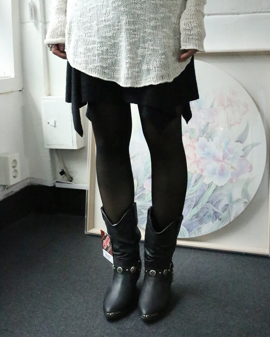 블랙 웨스턴 하네스 바이커 부츠  상품이미지2