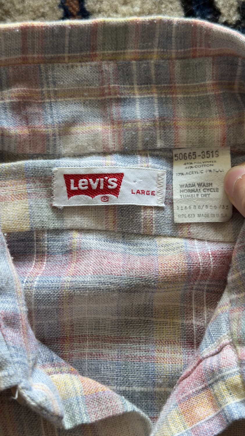 1970s Levi's made in USA 체크셔츠 상품이미지8