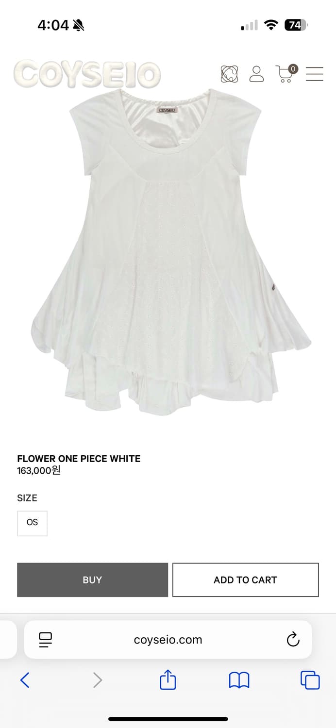 코이세이오 플라워 원피스 화이트 상품이미지1