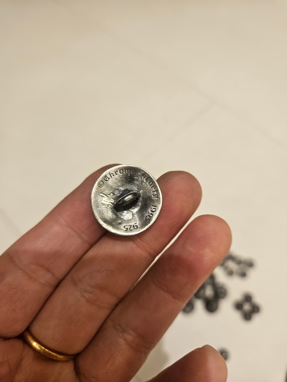 크롬하츠 머리끈 단추 비니단추 옷리폼 925실버 상품이미지7