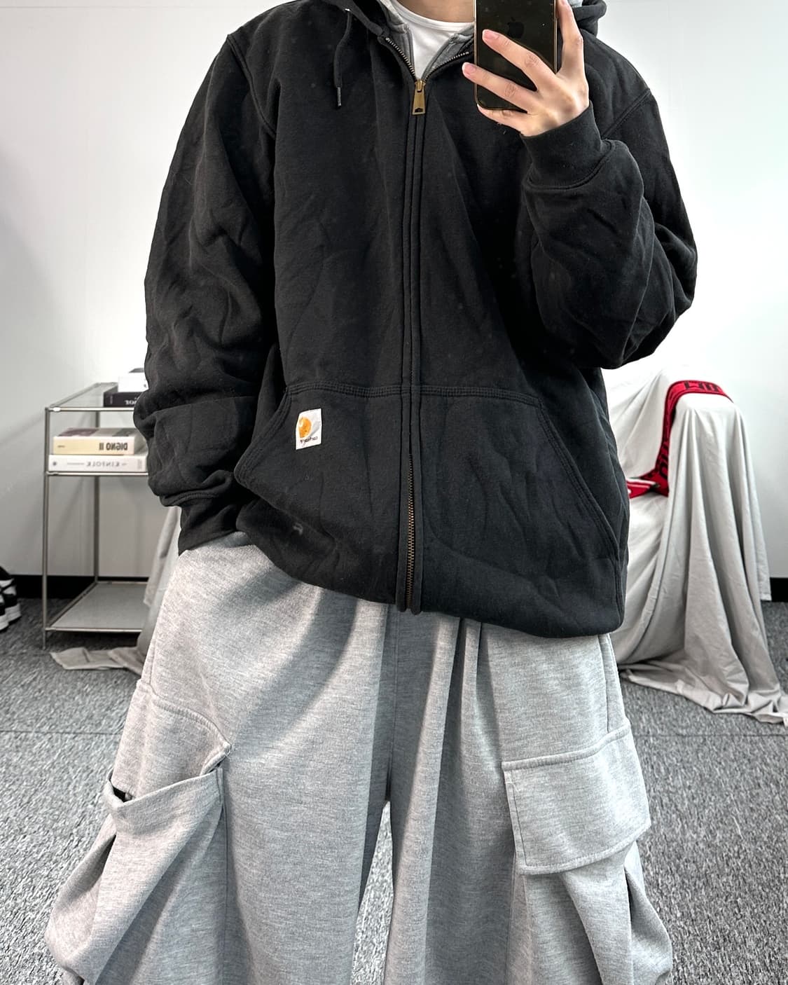 칼하트 블랙 후드집업 M 상품이미지3