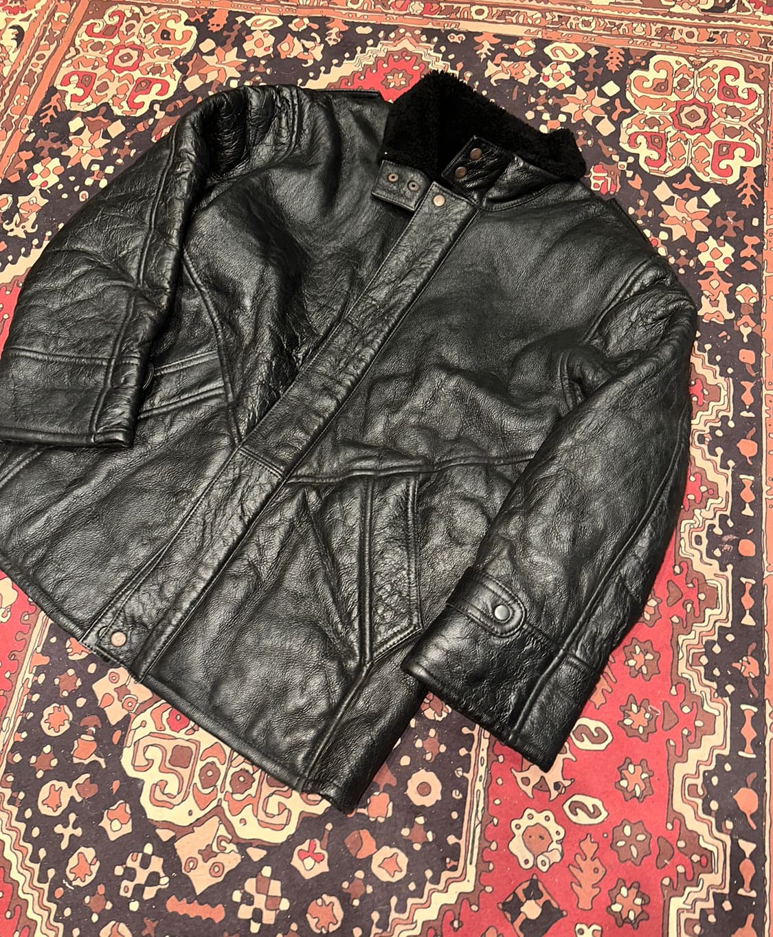 ( L-XL ) 가죽무스탕 레더자켓 양가죽무스탕 가죽코트 가죽카코트 상품이미지6