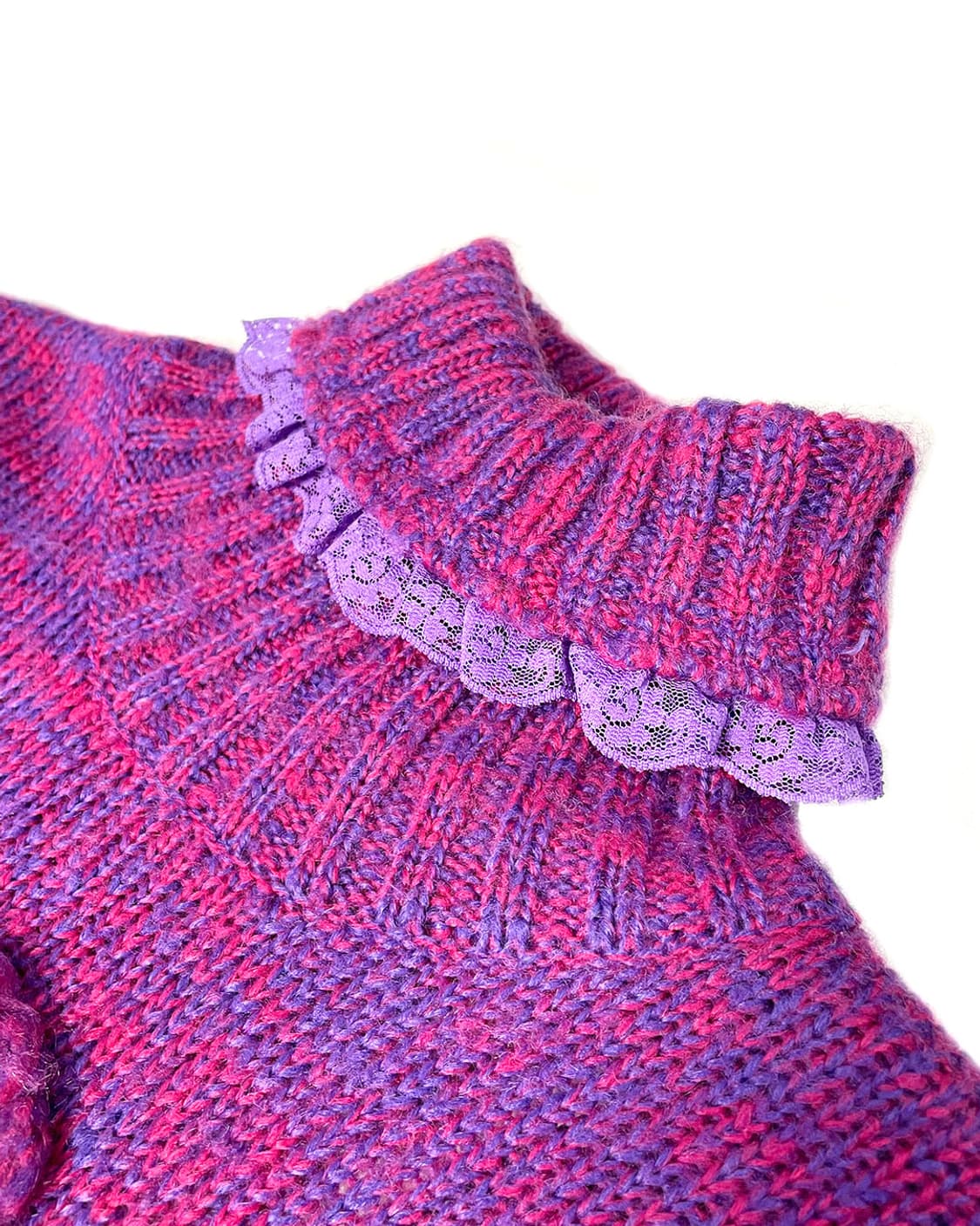 vintage 레이스 크로스 하이넥 니트  상품이미지5