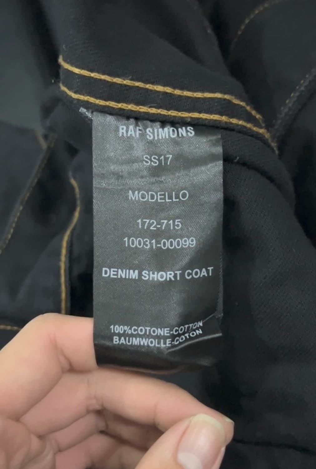 [M] 라프시몬스 투톤 데님 자켓 창모착용 상품이미지10