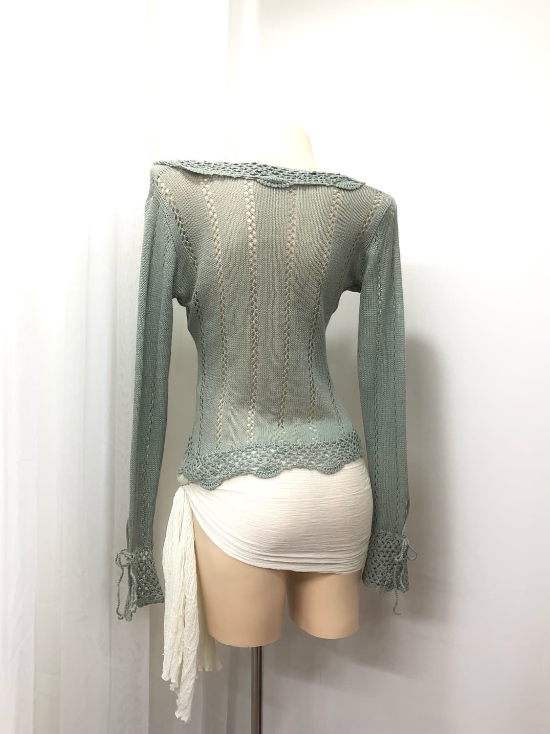 fairy mint crochet frill cardigan 상품이미지2
