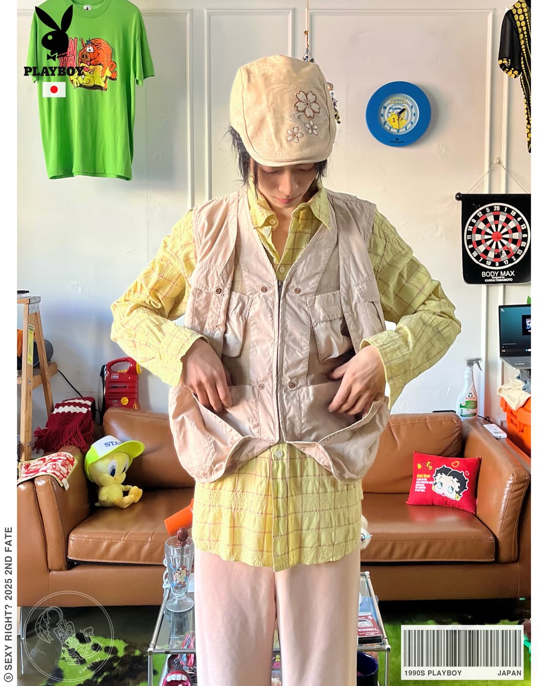 1990s Playboy Technical Nylon Mesh Vest 상품이미지1